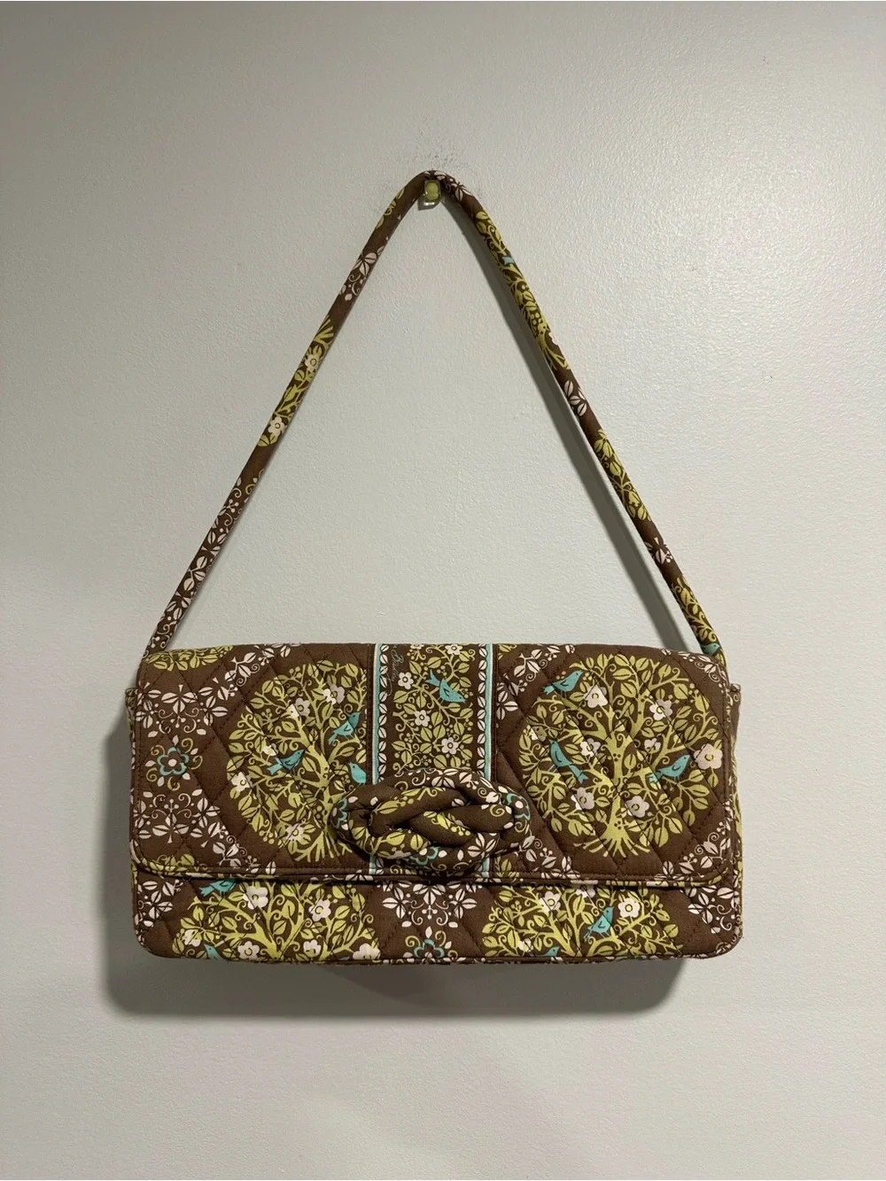 Vera Bradley Sittin in a Tree Knot Just a Clutch Shoulder Bag Quilted Y2K Purse